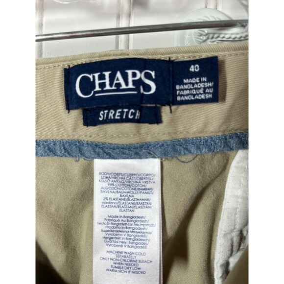 Chaps Shorts Mens Size 40 Beige Tan Cotton Blend Stretch Golf Walking - Picture 4 of 8